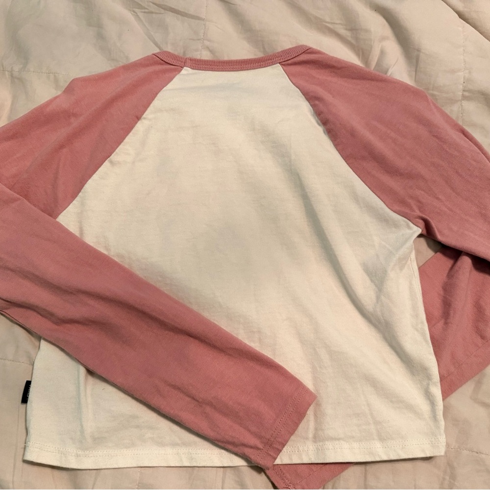 Vans Pink and White Long Sleeve Tee
